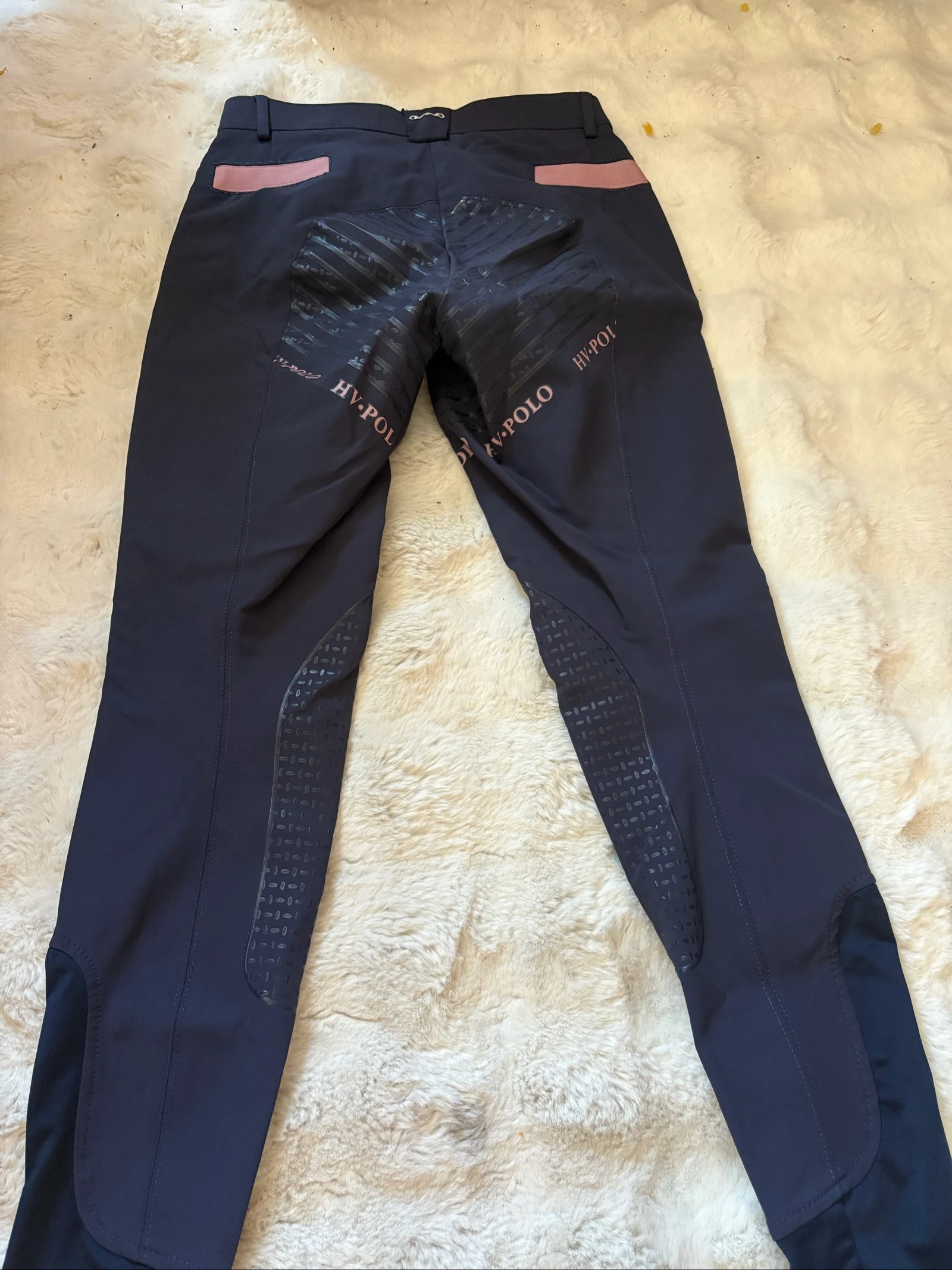 HV Polo Riding Trousers 34 / XS Full Grip Navy Blue Pink – Very Good Condition – photo 7
